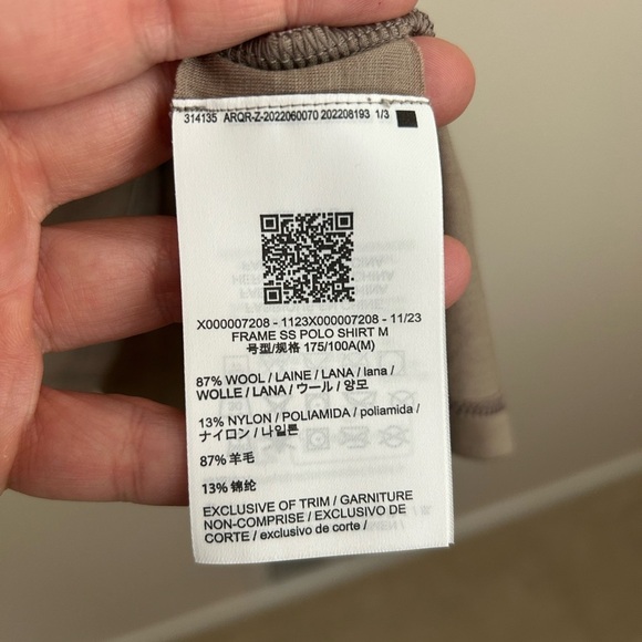 Arc'teryx Frame Polo Short Sleeve Shirt Size Medium Dark Cocoon Heather - Picture 5 of 6